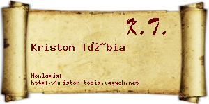 Kriston Tóbia névjegykártya